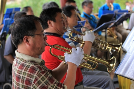 Shooting a group of old people organized ensembleのeditorial素材