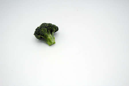 Broccoli placed on a white backgroundの写真素材