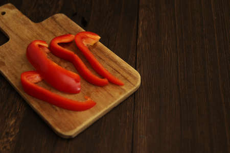Paprika cut into pieces and cooked