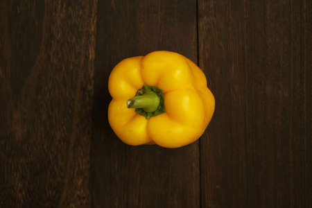 Paprika placed on a wooden tableの写真素材