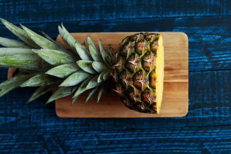Cut pineapple placed on the table