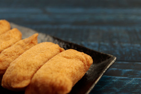Inari sushi on the tableの写真素材