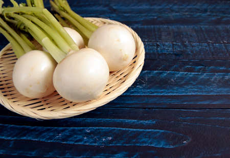 Fresh turnip on the table
