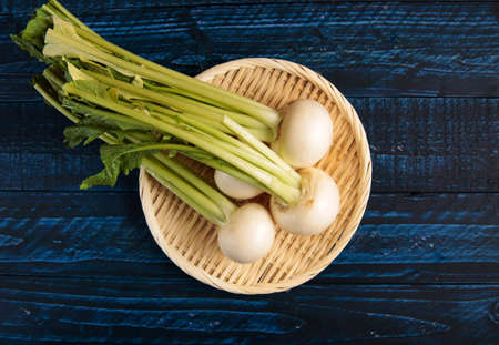 Fresh turnip on the table