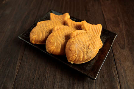 Taiyaki of Japanese food on the tableの写真素材