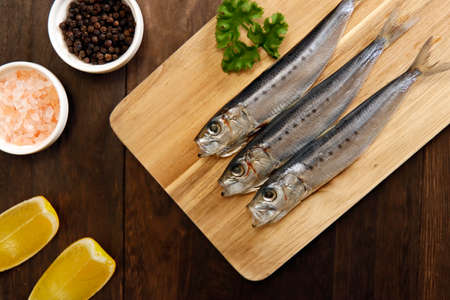 Squid that is the ingredient for multiple freshly caught fish dishes on the table