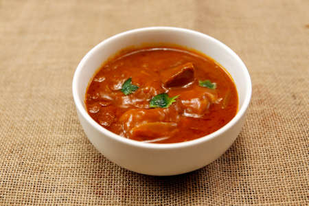 Indian chicken curry roux like tomato soup on the table
