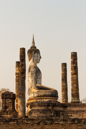 Wat Mahathat, Sukhothai, Thailand.の写真素材