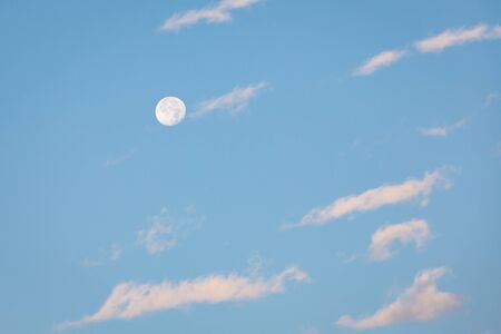 Moon on the blue sky.の写真素材