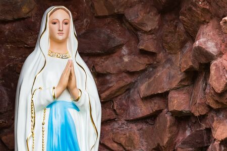The Blessed Virgin Mary in front of the Roman Catholic Diocese, public place in Bangkok, Thailandの写真素材