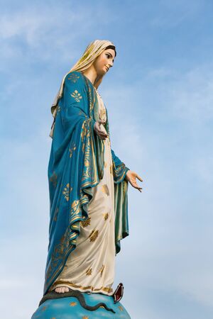 The Blessed Virgin Mary in front of the Roman Catholic Diocese, public place in Chanthaburi,  Thailand.の写真素材