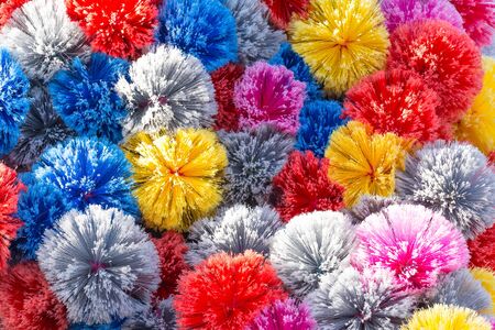 furry colored balls backgroundの写真素材