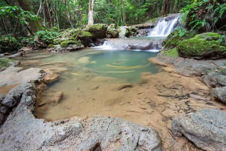 Sa Nang Manora Waterfall located in Phang Nga, Thailand.の写真素材