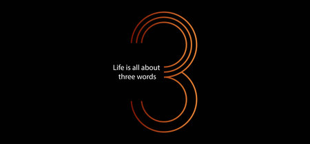 Number 3 logo in orange color on black background. Vector illustration.