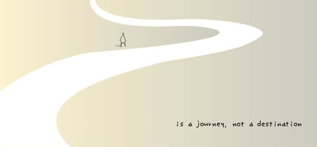 Vector illustration of a walking path in the middle of the desert.のイラスト素材