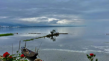 fishing boat on the shore of Lake Atitlan, Guatemala