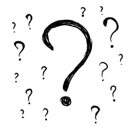 question mark hand drawnのイラスト素材