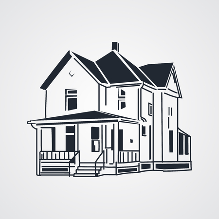 house line art vector iconのイラスト素材