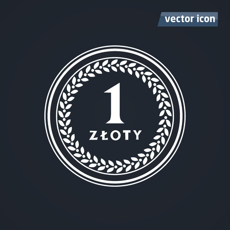 1 zloty old coins vectorのイラスト素材