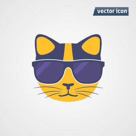 cat in sunglasses vector illustrationのイラスト素材