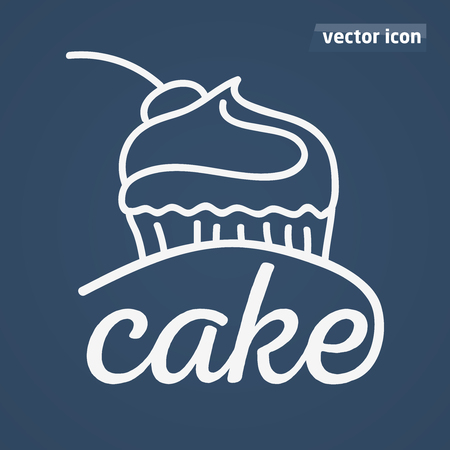 Cake hand drwan icon vector illustration.のイラスト素材