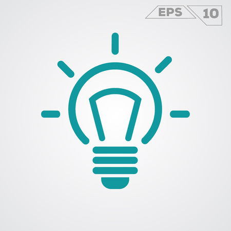 Lamp(creative) circle icon. Flat Design(for Logos, Flyers, Covers, Posters, Banner)のイラスト素材