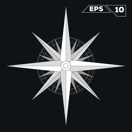 rose wind white flat star minimalist symbol vector illustrationのイラスト素材