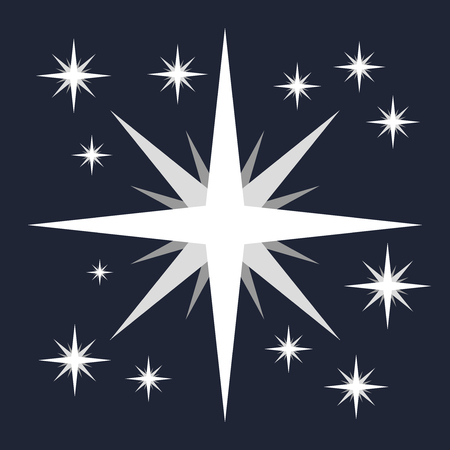 white flat star minimalist symbol vector illustrationのイラスト素材