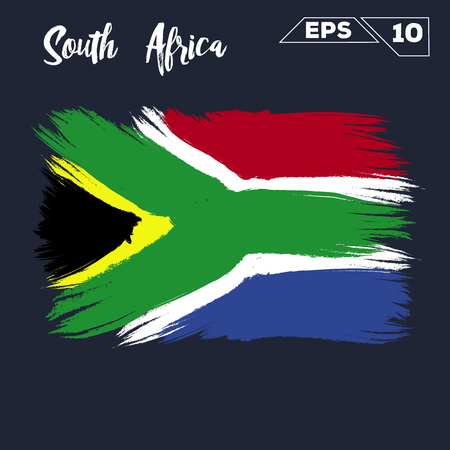 South Africa flag brush strokes painted vector illustrationのイラスト素材