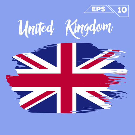 United Kingdom flag brush strokes painted vector illustrationのイラスト素材