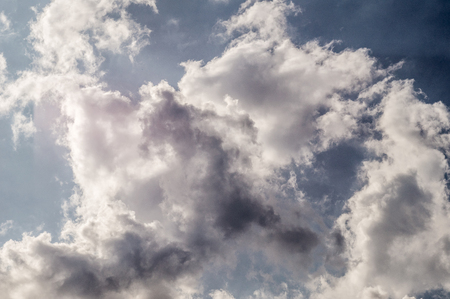 blue sky with clouds sunny weather with sunshineの写真素材