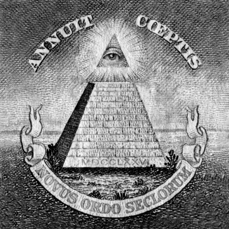 Eye of Providence on one USA dollar billの写真素材