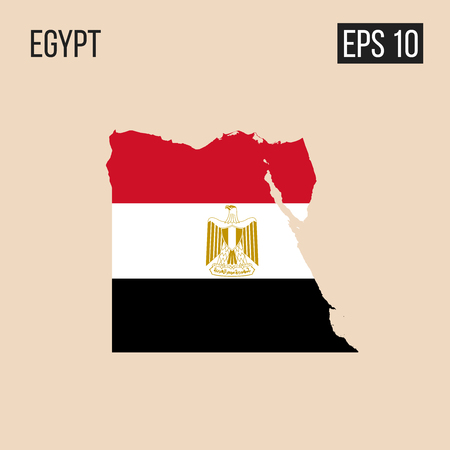 Egypt map border with flag vector EPS10のイラスト素材