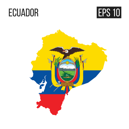 Ecuador map border with flag vector EPS10のイラスト素材