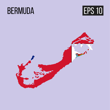 Bermuda map border with flag vector EPS10のイラスト素材