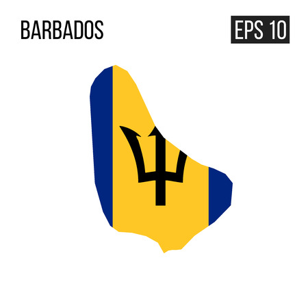 Barbados map border with flag vector EPS10のイラスト素材