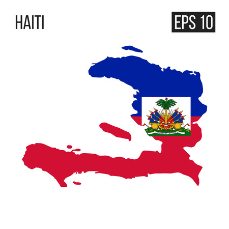 Haiti map border with flag vector EPS10のイラスト素材