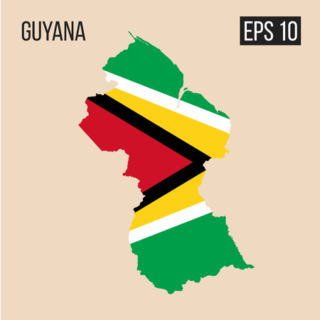 Guyana map border with flag vector EPS10のイラスト素材