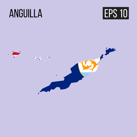 Anguilla map border with flag vector EPS10のイラスト素材