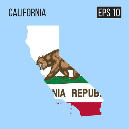 California map border with flag vector EPS10のイラスト素材