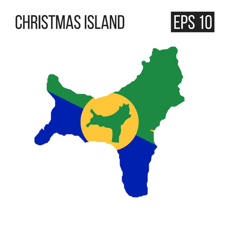 Christmas island map border with flag vector EPS10のイラスト素材