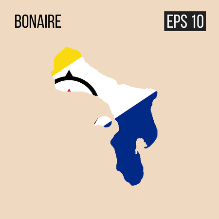 Bonaire map border with flag vector EPS10のイラスト素材
