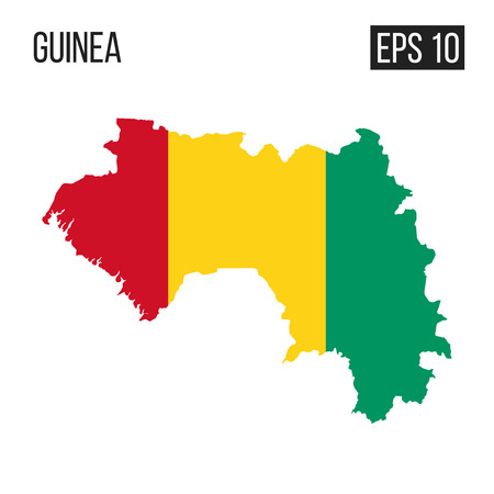 Guinea map border with flag vector EPS10のイラスト素材