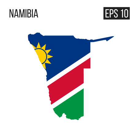 Namibia map border with flagのイラスト素材