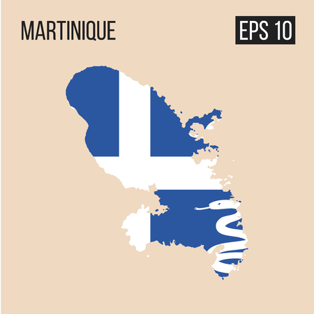 Martinique map border with flag vectorのイラスト素材