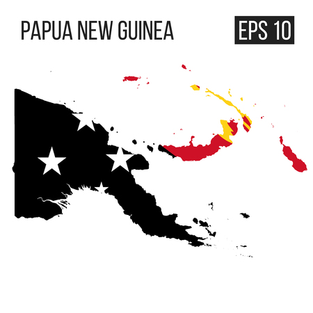Papua New Guinea map border with flagのイラスト素材