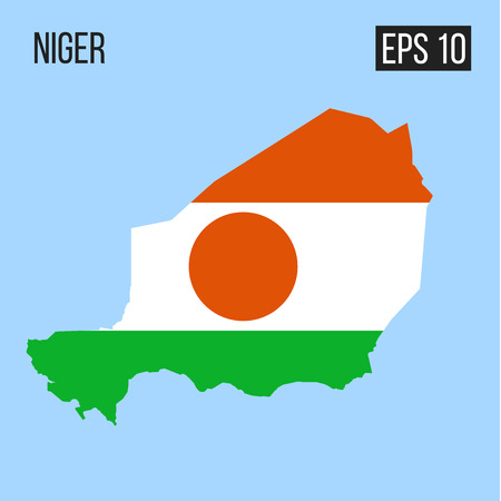 Niger map border with flag vectorのイラスト素材