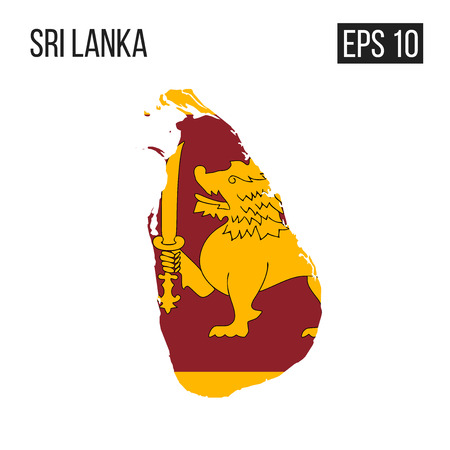 Sri Lanka map border with flag vectorのイラスト素材