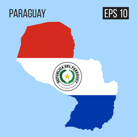 Paraguay map border with flag vectorのイラスト素材