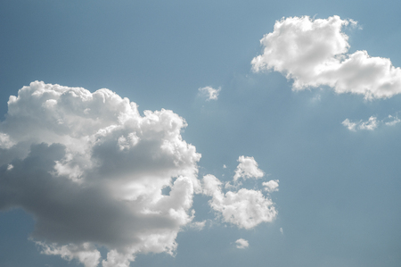 white clouds on blue sky at summer with sunshineの写真素材